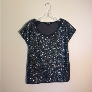Stunning Silver and Gray Sequin Top