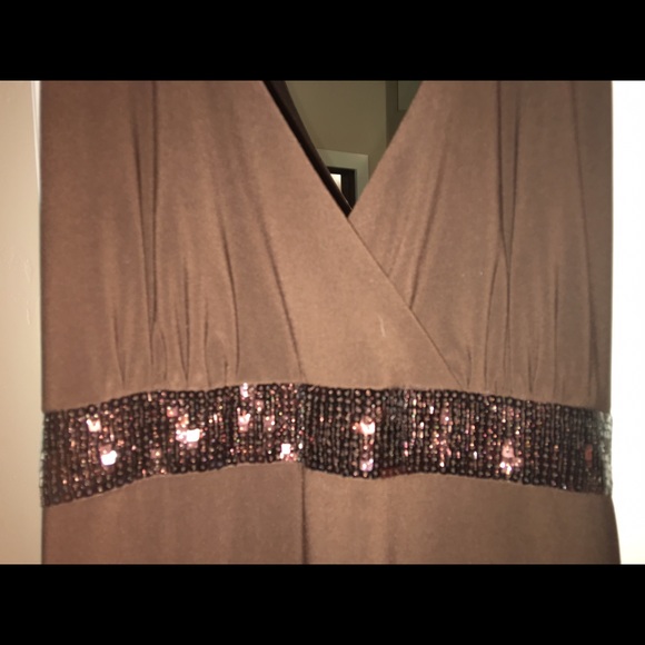 Brown halter dress. 3/4 length!