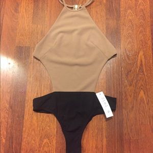 Open back cheeky body suit