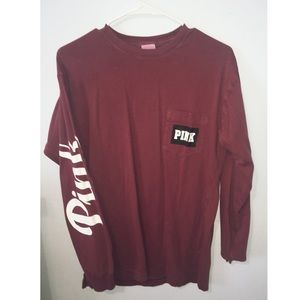 PINK long sleeve maroon shirt!
