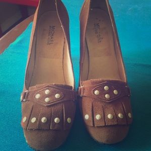 Michael Kors brown suede heels