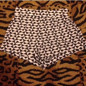 Black and white shorts