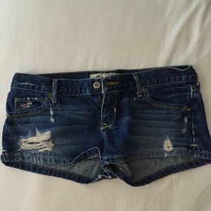Blue denim shorts