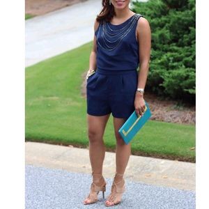 Zara Navy Blue Romper sz M