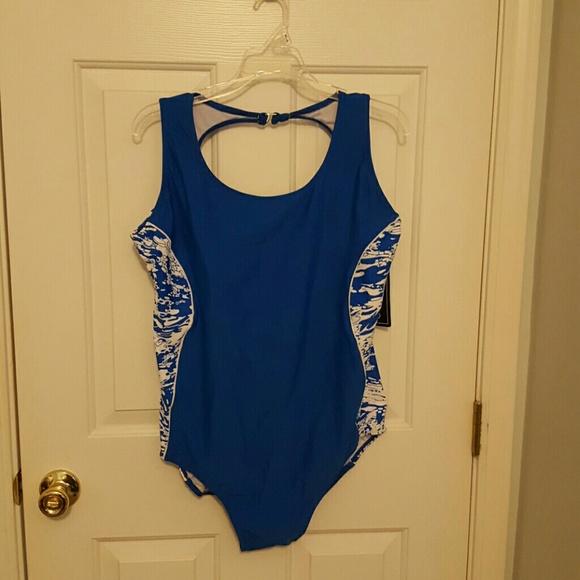 Catalina Blue and White Swimsuit