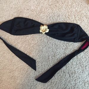 Black bandeau swimming top