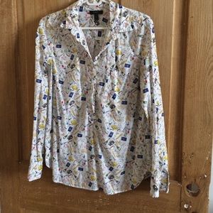 J. Crew French print shirt