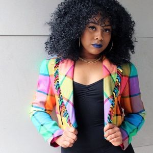 Cropped Colorblock Blazer