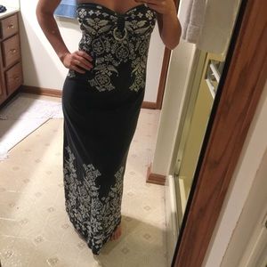 Derek Heart Sm Strapless B&W Dress