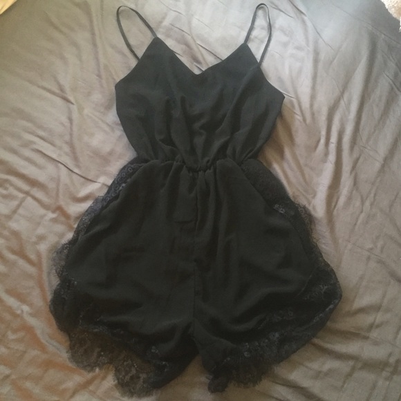 Black lace romper