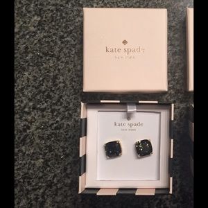 Black Kate Spade Glitter Studs