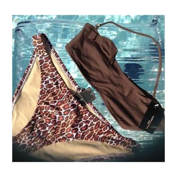BCBG Animal Print Swim Bottoms
