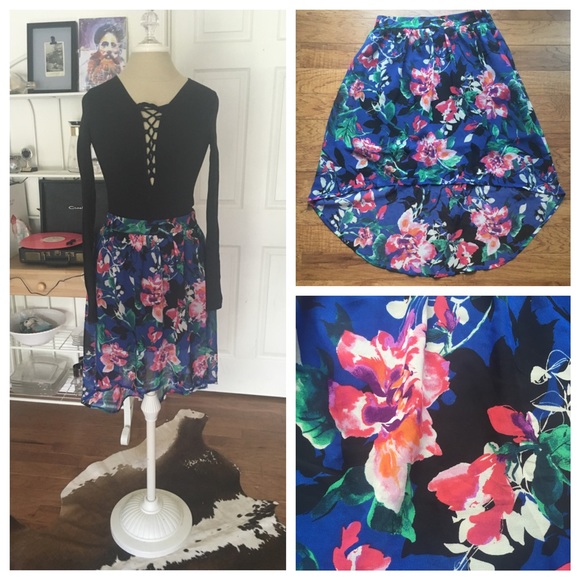 Floral Multi High Low Skirt - Forever 21