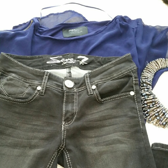 Seven 7 black jeans. Skinny