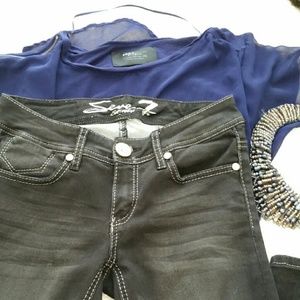 Seven 7 black jeans. Skinny