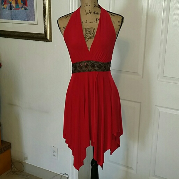 WORN ONCE Strapless Red Dress