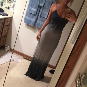 Ombré Gray Dip Dye Maxi Dress