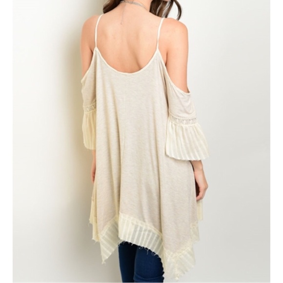 Boho Cold Shoulder Tunic Top Size S M L - Picture 2 of 2
