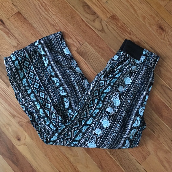 Blue Boho Palazzo/ Culotte Pants - Picture 2 of 5