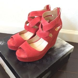 DV Dolce Vita 'Jude' red suede wedges size 8