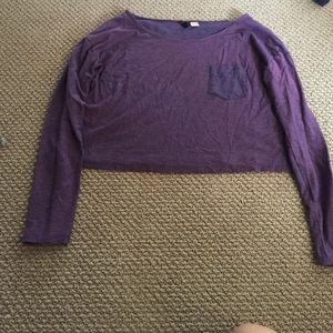 Blue and red stripped cropped shirt