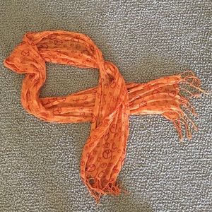 Orange Peace Sign Scarf