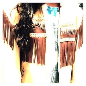 A soft leather with fringe jacket