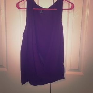 Loose fitting purple blouse