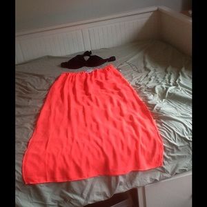 Bright pink sheer maxi skirt NWT📓