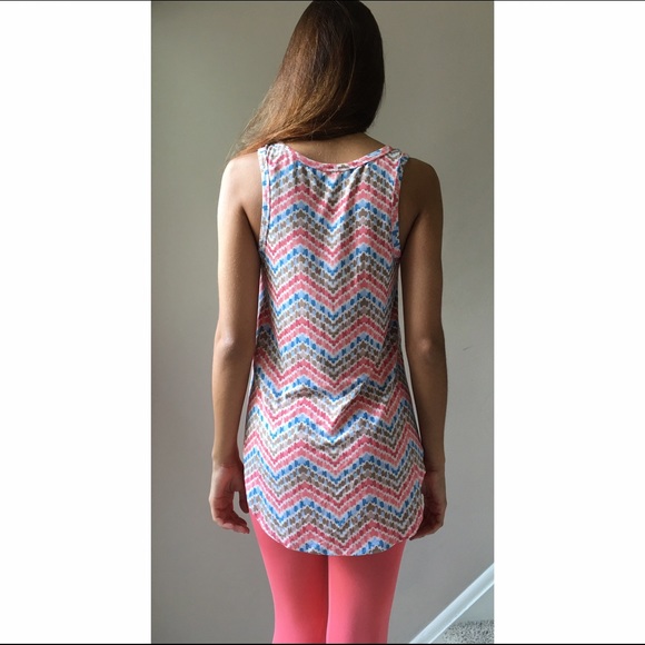 Striped Coral Tank Top - Picture 2 of 3
