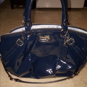 Navy Patent Leather Coach Purse