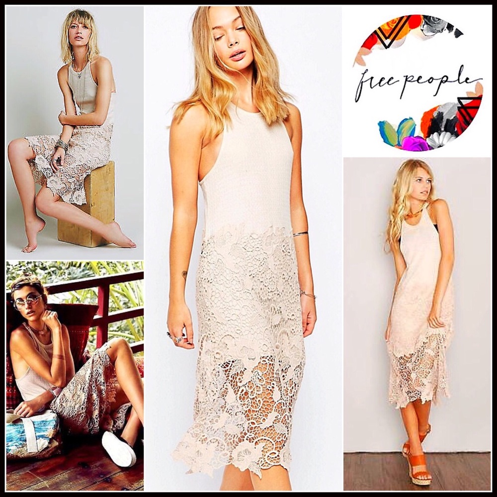 FREE PEOPLE DRESS Crochet Lace - Picture 7 of 7