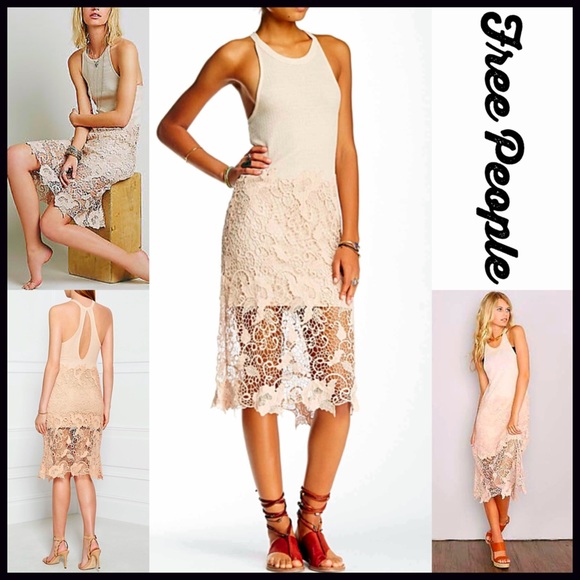FREE PEOPLE DRESS Crochet Lace - Picture 3 of 7