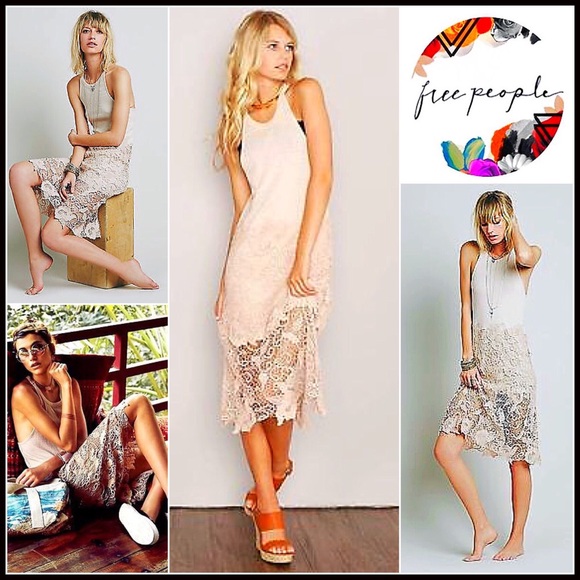FREE PEOPLE DRESS Crochet Lace - Picture 6 of 7