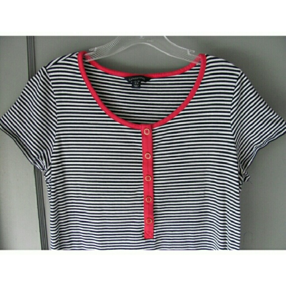 BUNDLED Land's End Jersey Shirt Dress Stripes MED - Picture 2 of 4