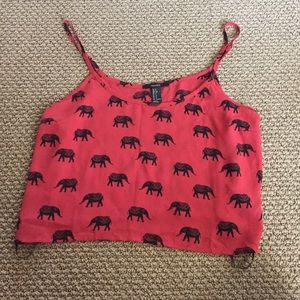 Red and black elephant crop top