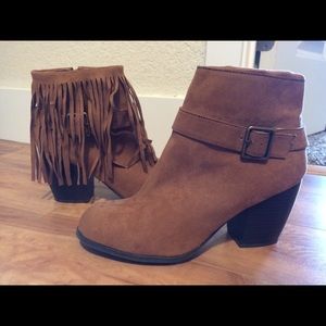 Fringe ankle boots