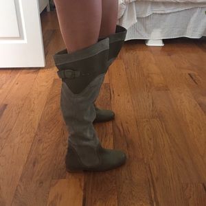 Colin Stuart thigh high suede boots