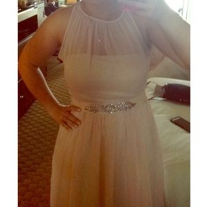 Beautiful blush dress with beading detail!