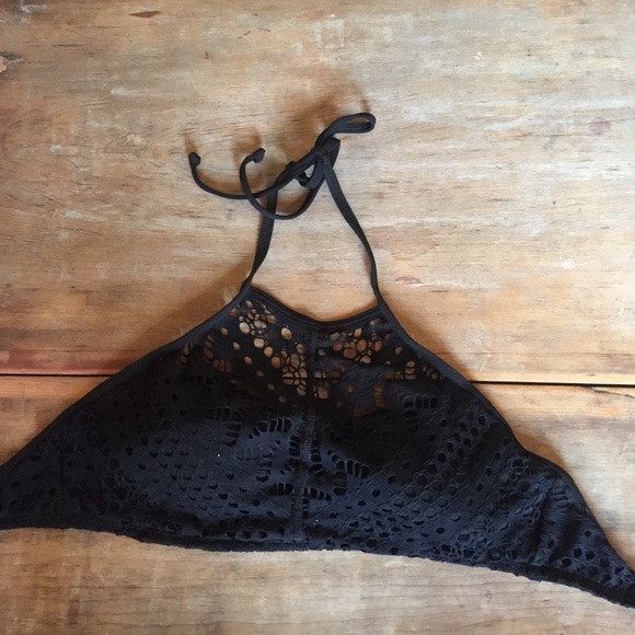 Crochet halter bikini top