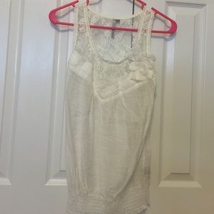 All white lace tank top