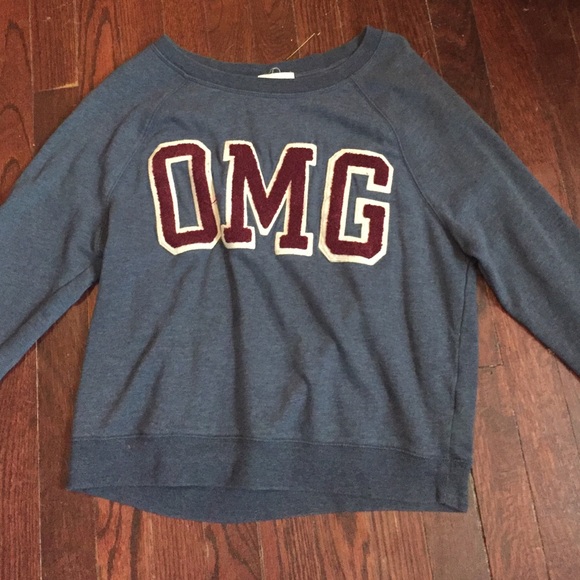 Gray, red, and white Garage long sleeve sweater.