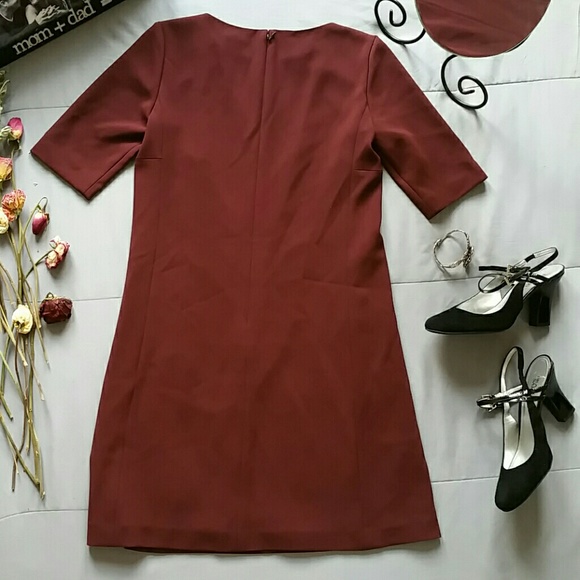 ❌SOLD❌THEORY JACE MINI SHIFT DRESS IN CASSIS❌ - Picture 4 of 4