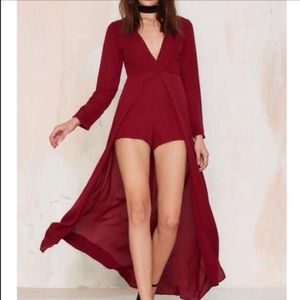 Maxi dress wine red romper