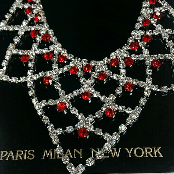 Red and Silver Crystal Jewelry Set - Picture 4 of 4