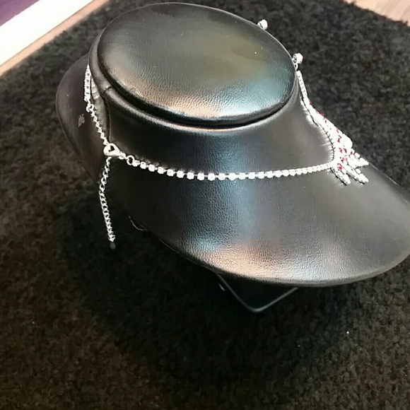 Red and Silver Crystal Jewelry Set - Picture 3 of 4