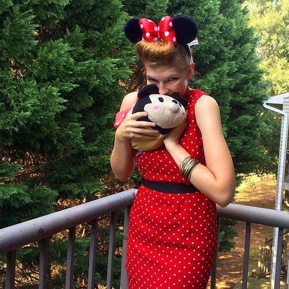 Cutest Polka Dotty Little Red Pencil Dress! - Picture 2 of 2