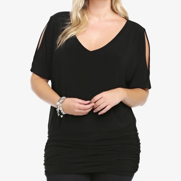 Torrid Cold Shoulder Split Sleeve Top