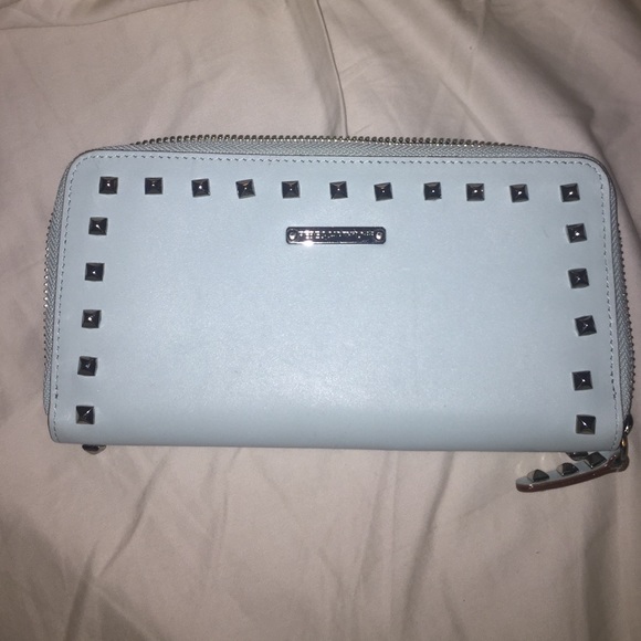 Mint Rebecca Minkoff spike zip around wallet