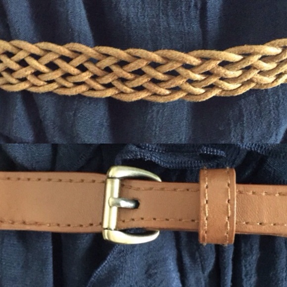 Navy Ruffled Strapless Hi Low Dress - Picture 4 of 4